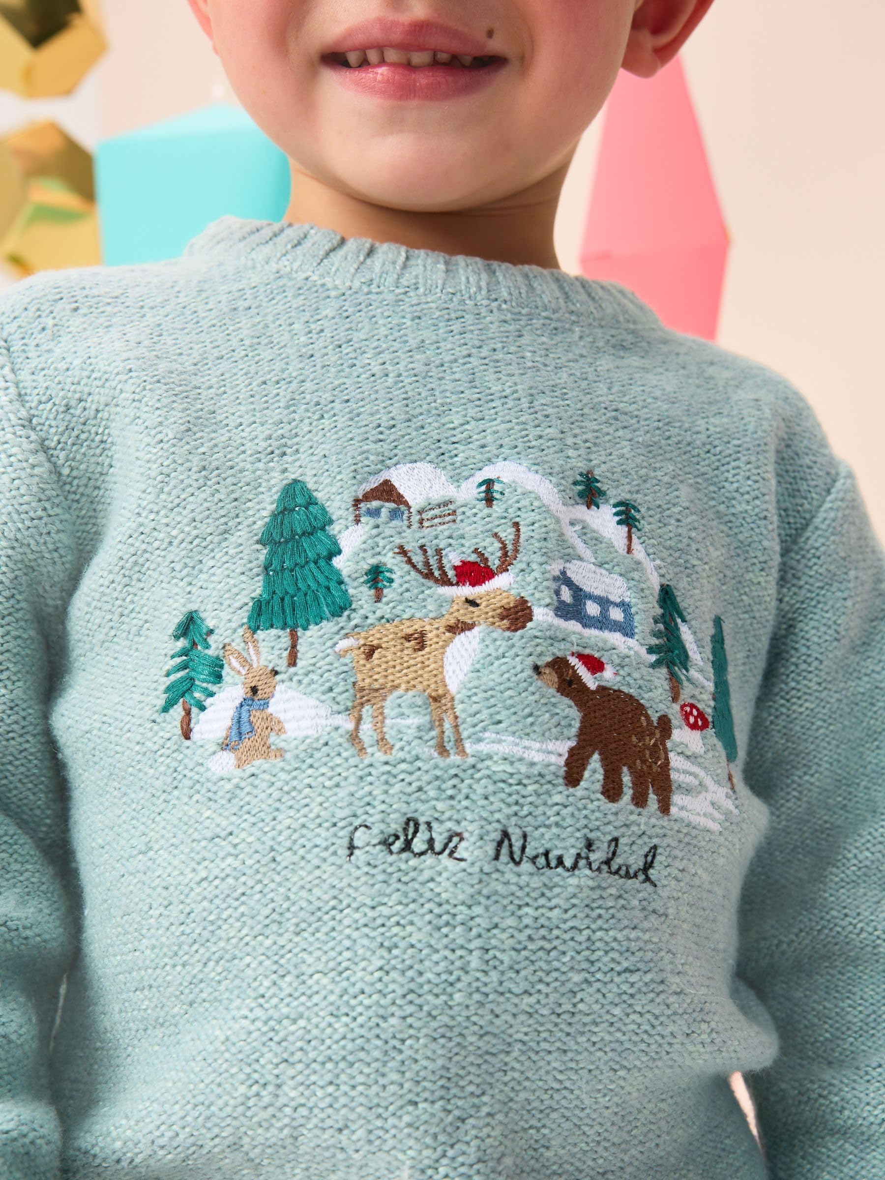 Next Maglia Natale Bambino Lavorata a Maglia Mineral Blue