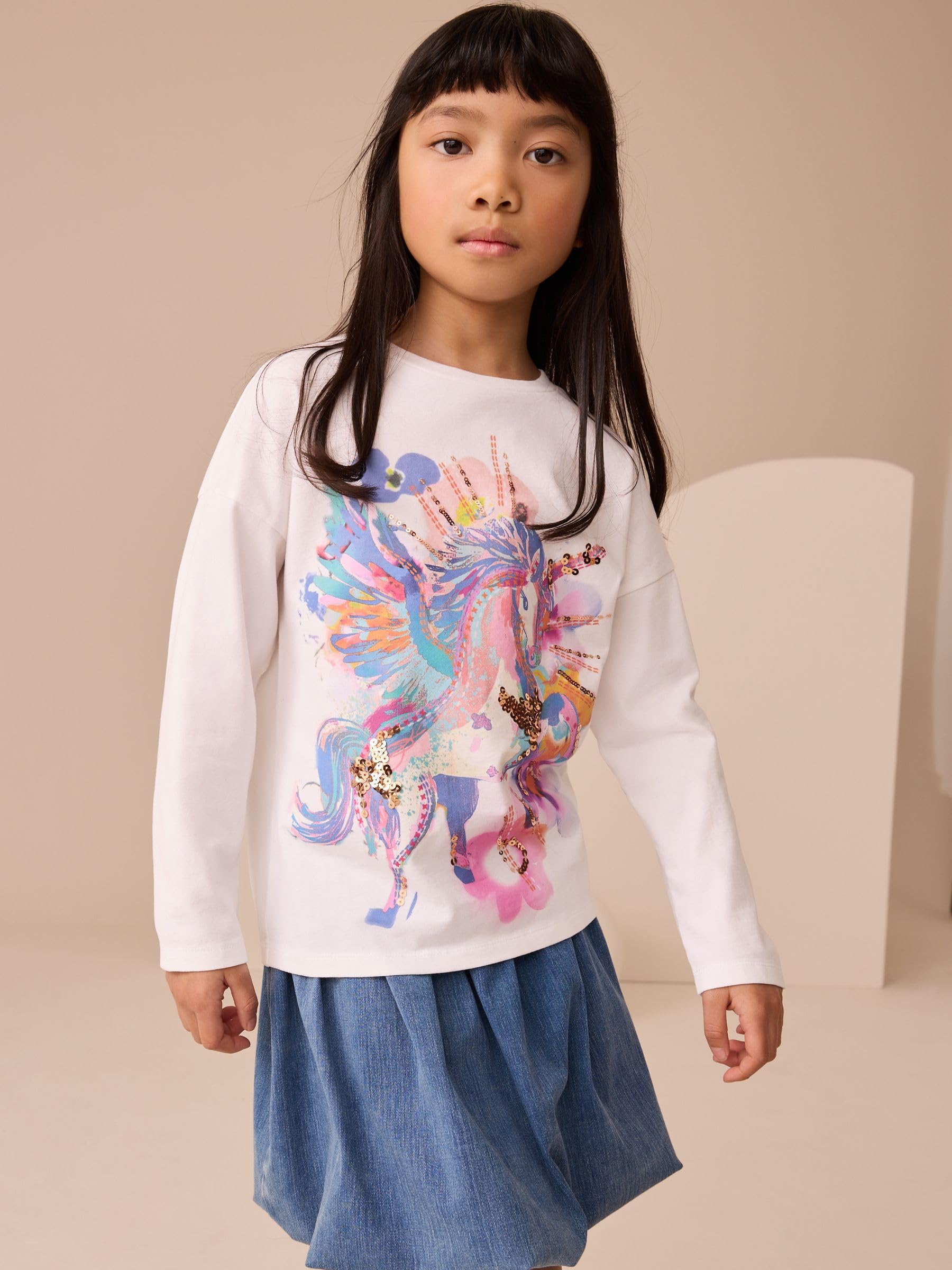 Next top paillettes bambina maniche 3/4 3 anni
