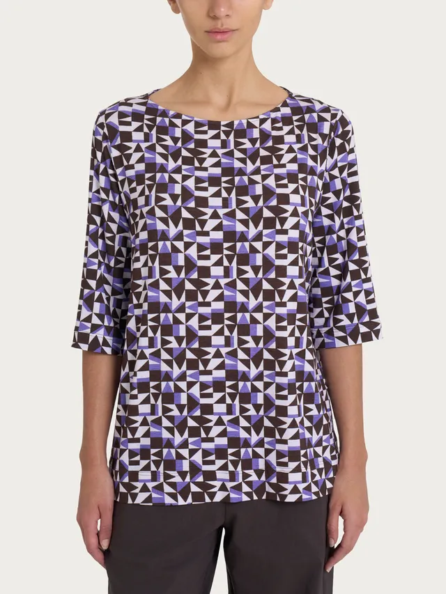 Ragno Viscosa Summer maglia donna scollo barca fantasia Thistle