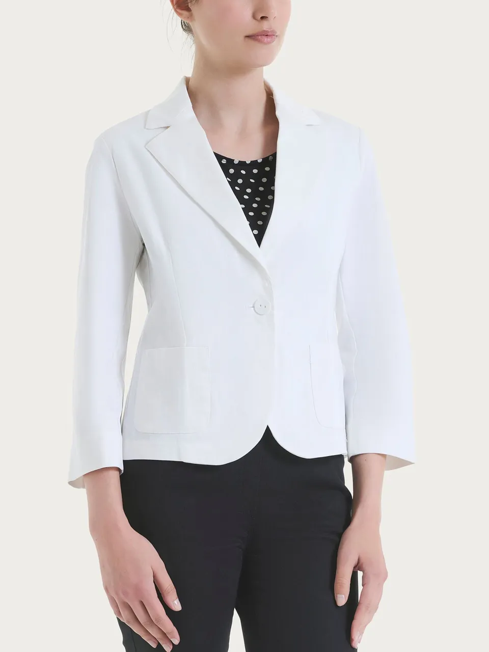 Ragno Satin Power Blazer corto donna Bianco manica 3/4