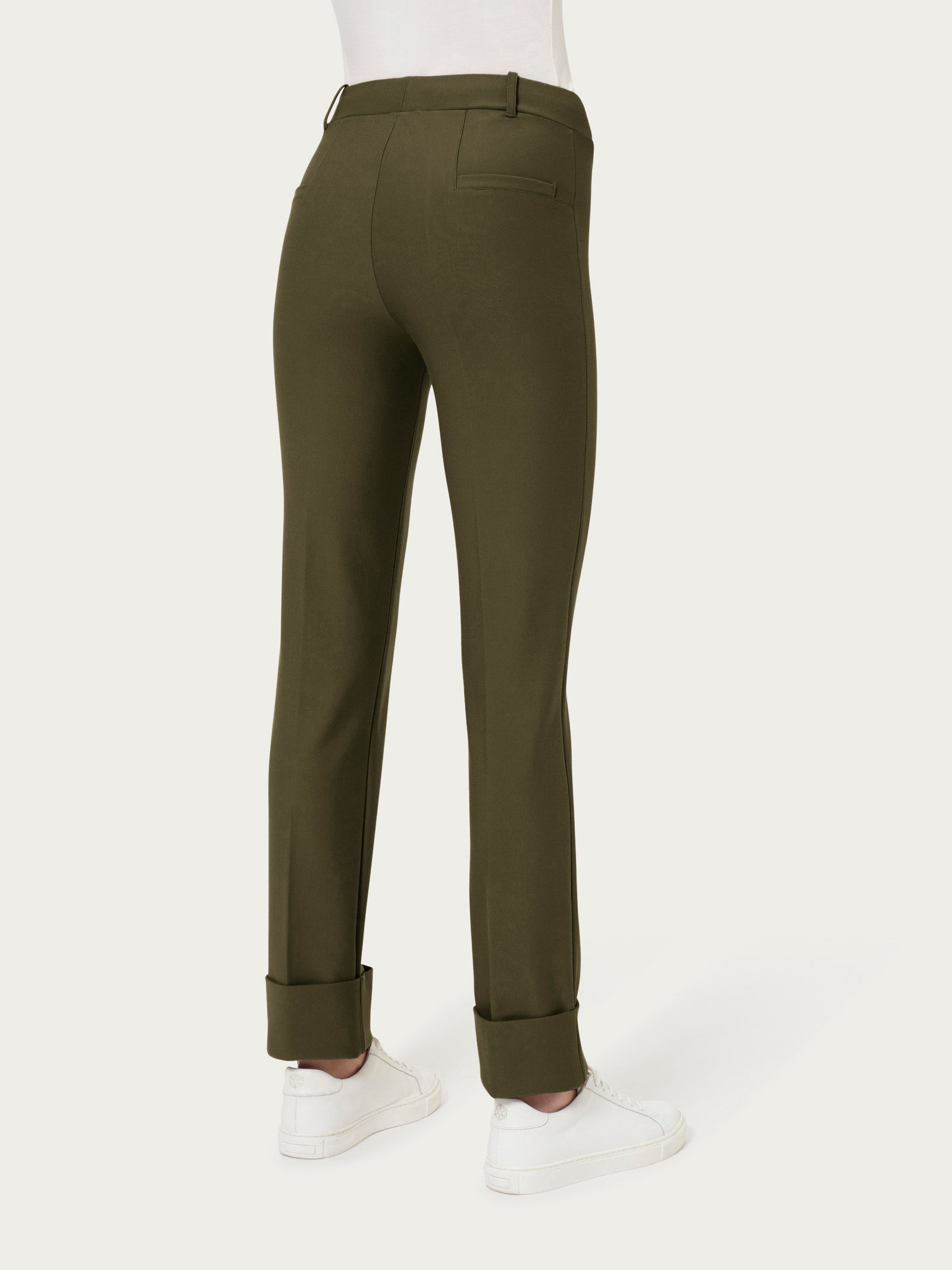 Ragno Compact Pantalone Slim Dritto Dark Olive