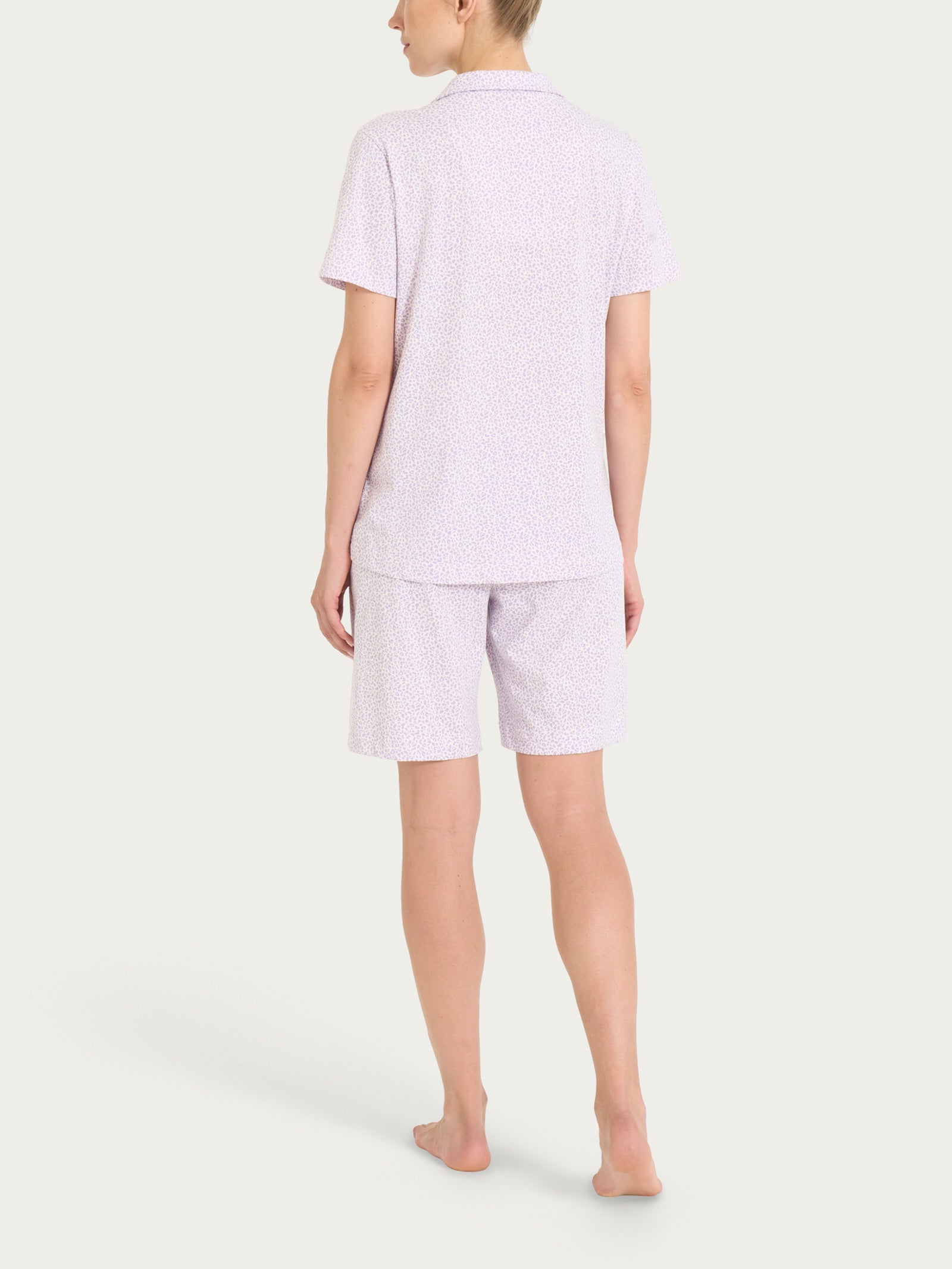 Ragno Jersey Cotone Pigiama Corto Orchid Tint animalier