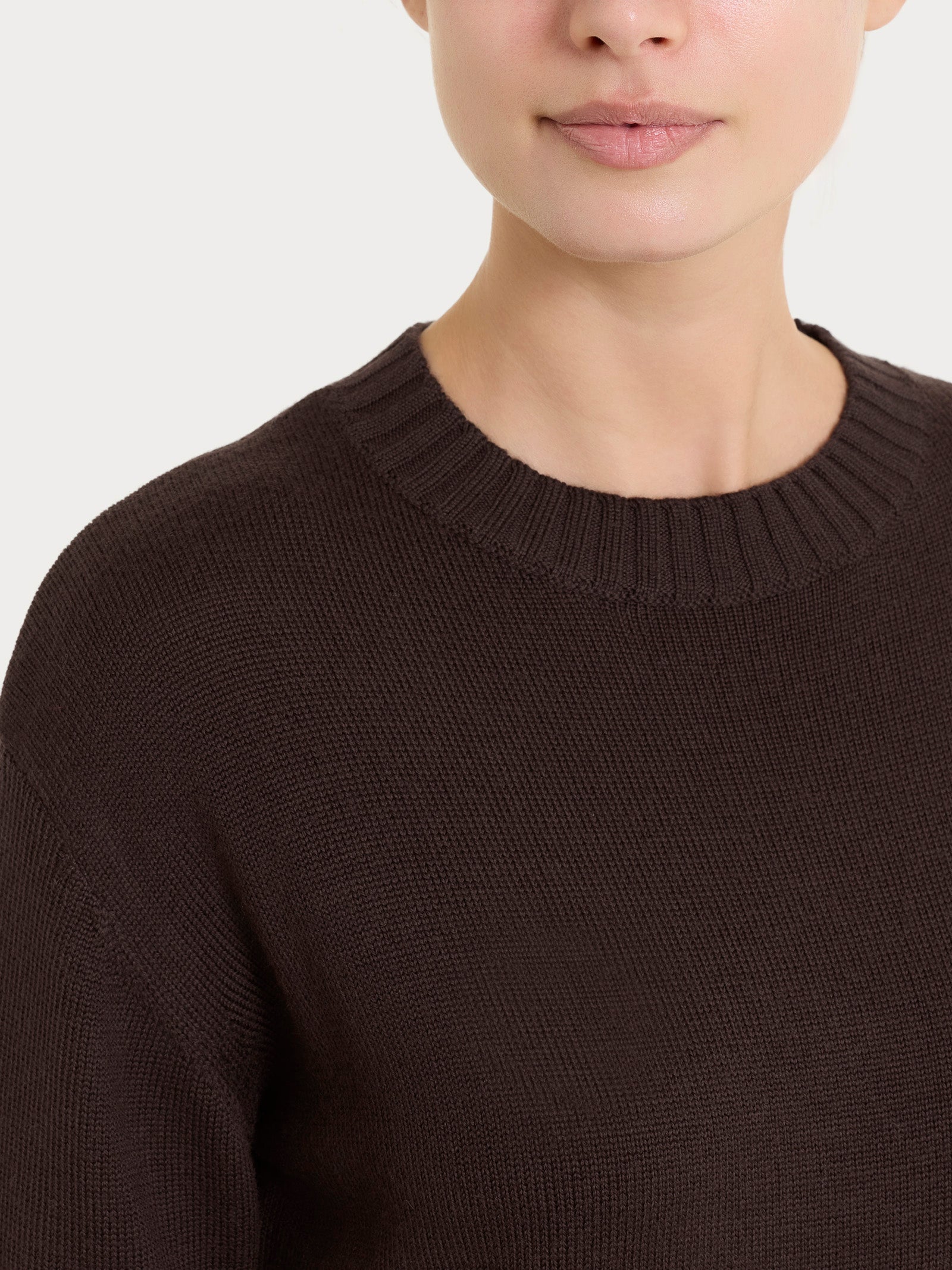 Ragno Merino Soft Girocollo maglia donna Chocolate Torte lana