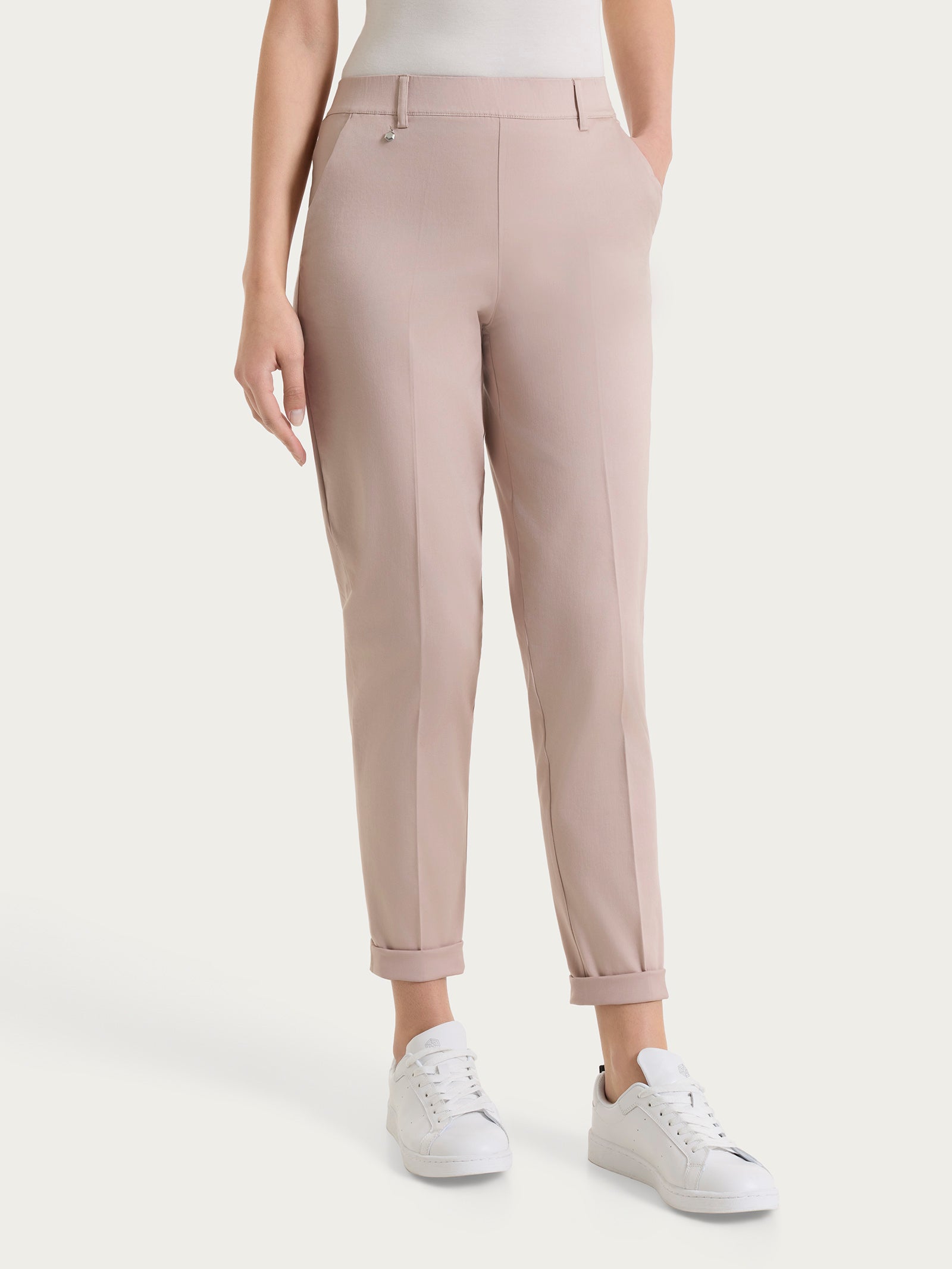 Ragno Satin Power Pantalone Chino Slim Sphinx con risvolto