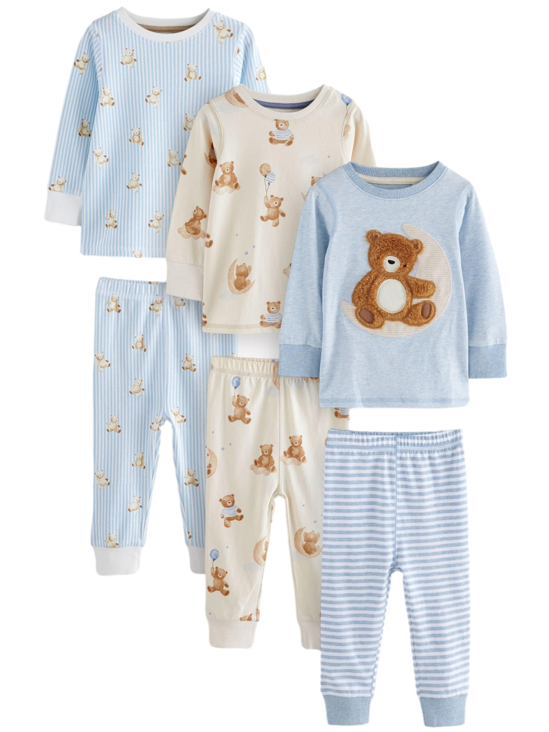 Next pigiami bambino 3 pezzi marrone cotone