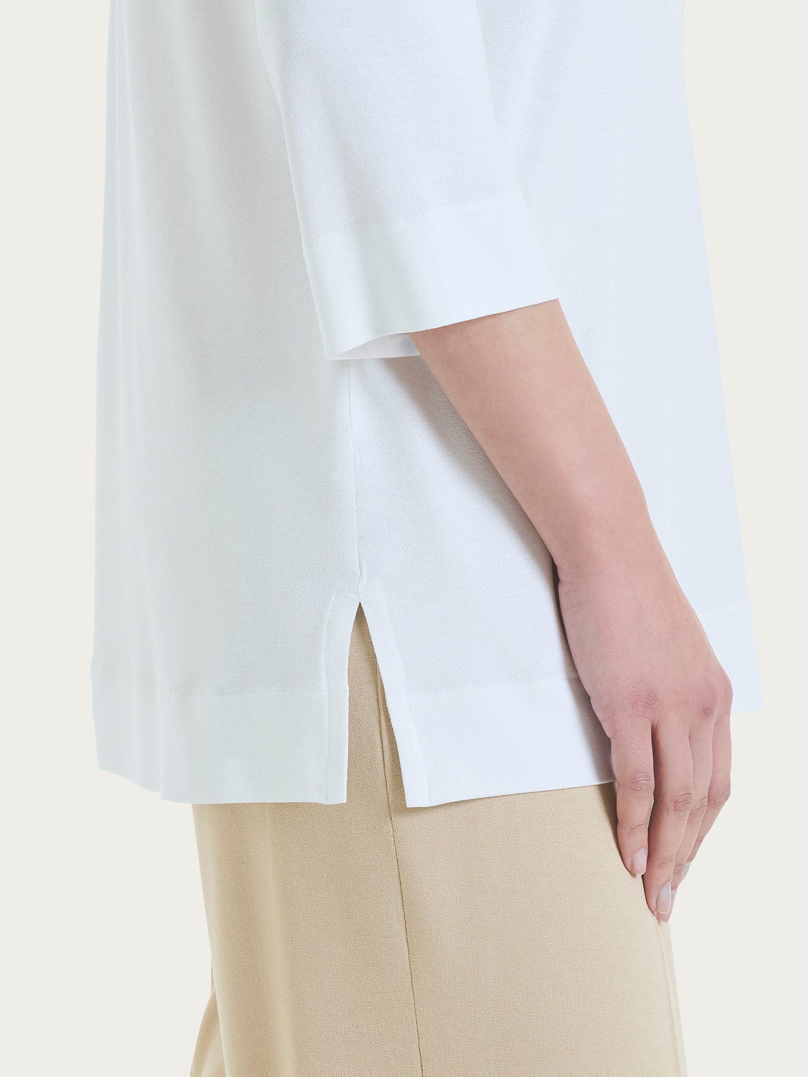 Ragno Viscosa Summer Maglietta Donna Bianco Doppio Scollo V