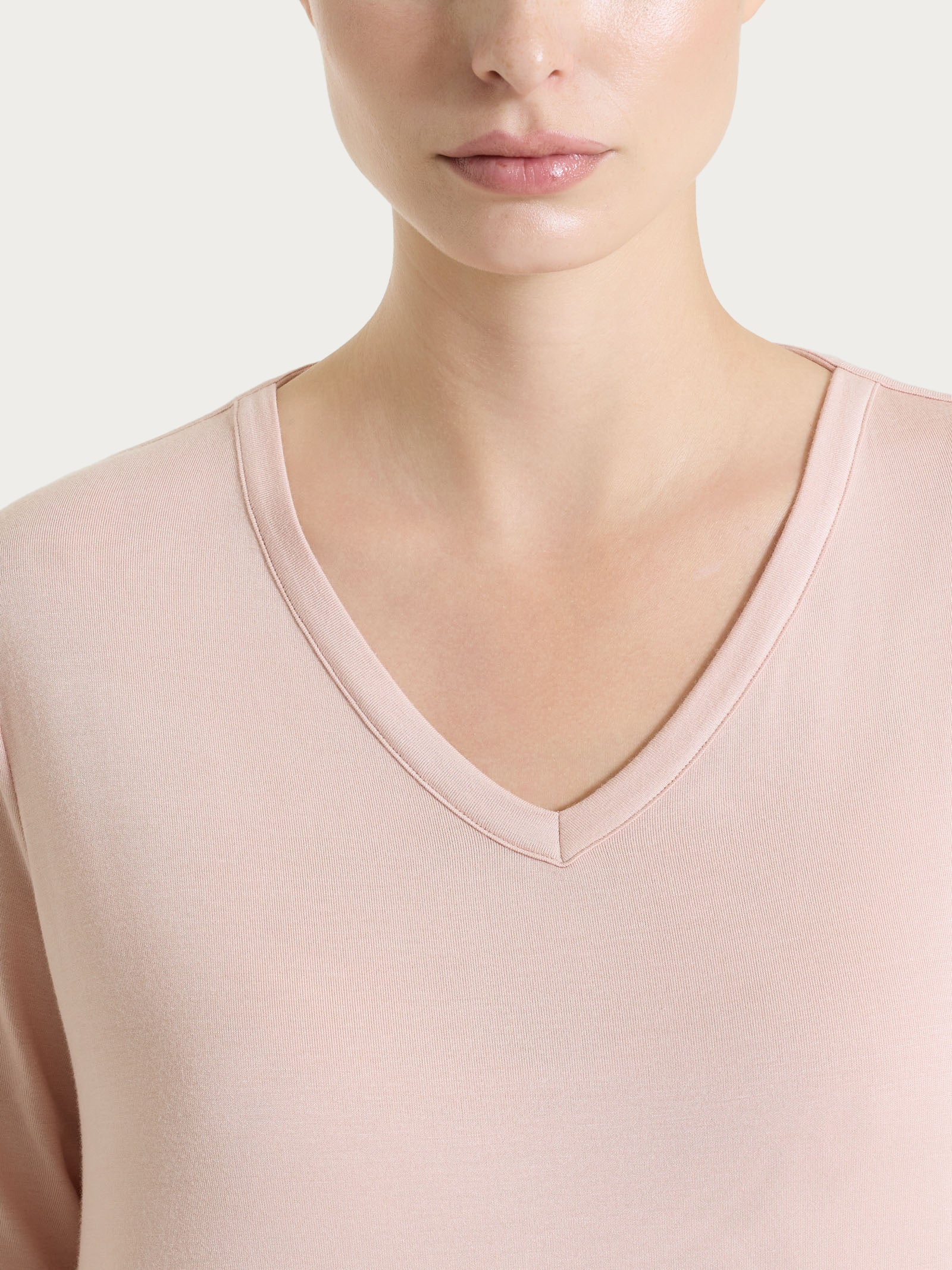 Ragno Viscosa Summer Maglietta Scollo V Cameo Rose