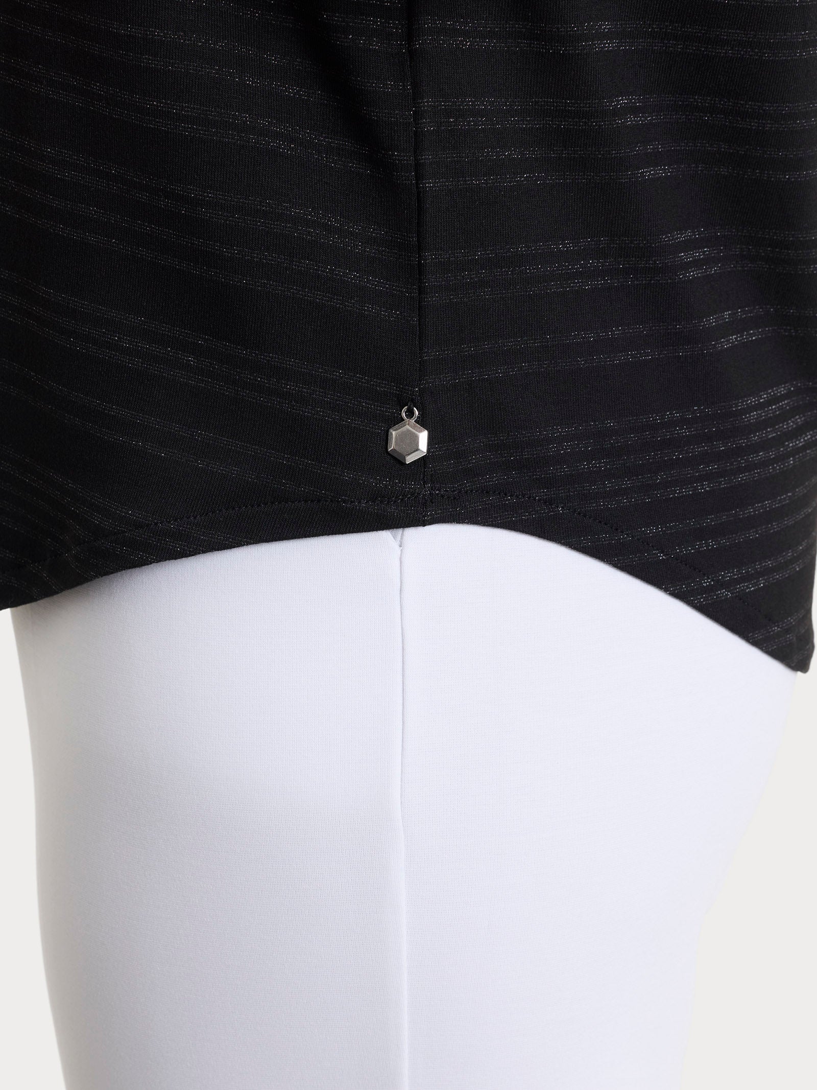 Ragno Viscosa Summer Maglietta Righe Fant Black Lurex