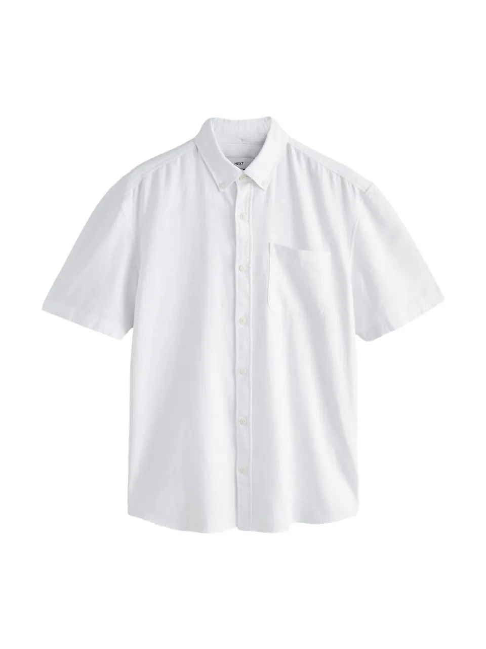 Next camicia uomo maniche corte cotone lino button-down