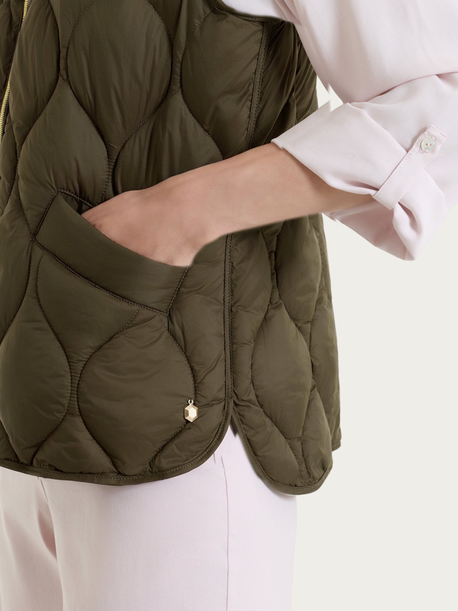 Ragno Onion Quilt Piumino smanicato Dark Olive leggero