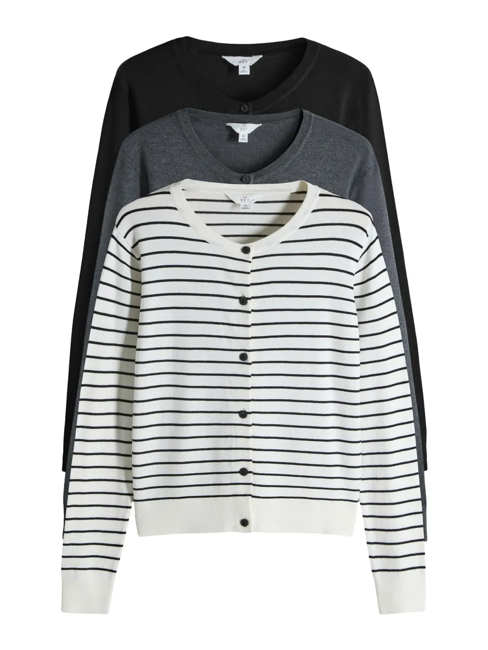 Next The Set Cardigan Punto Fino Donna Confezione da 3