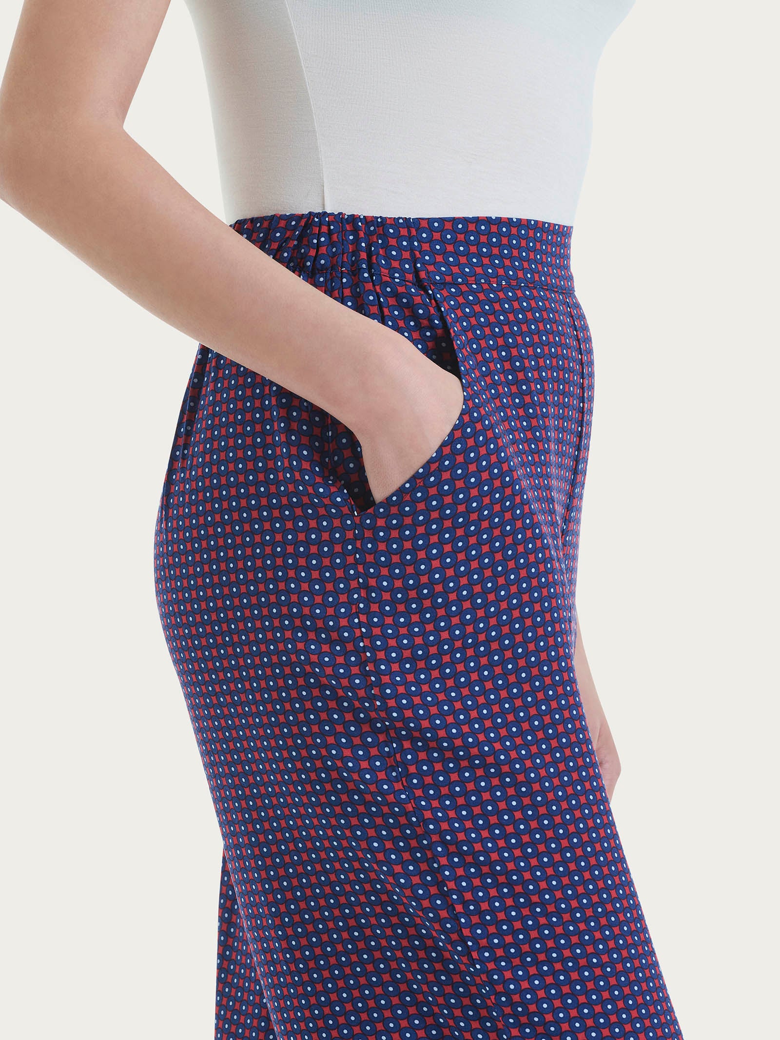 Ragno EcoSeta Pantalone Ampio pantalone fantasia salsa
