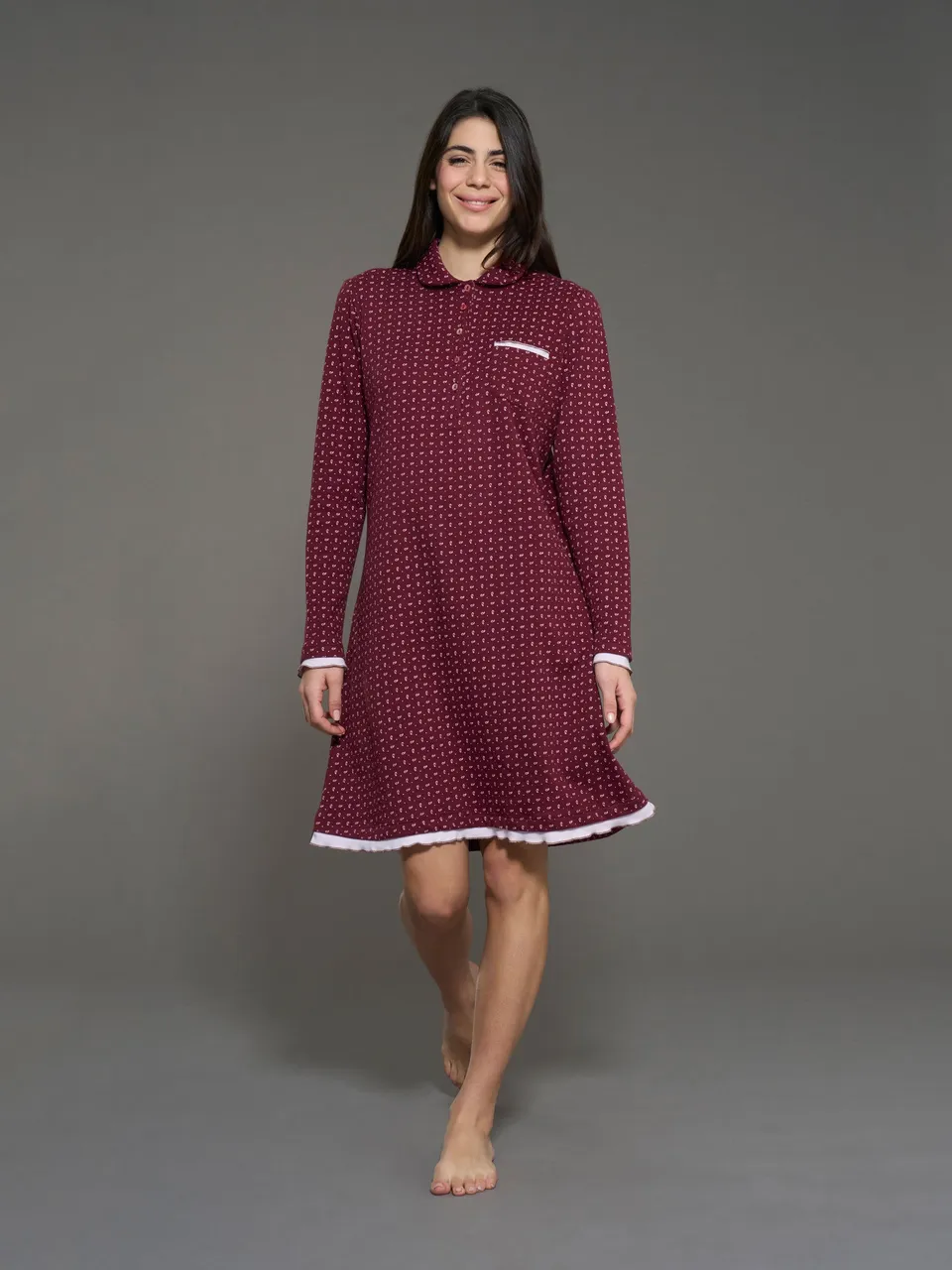 Ragno camicia da notte serafino Zinfandel caldo cotone