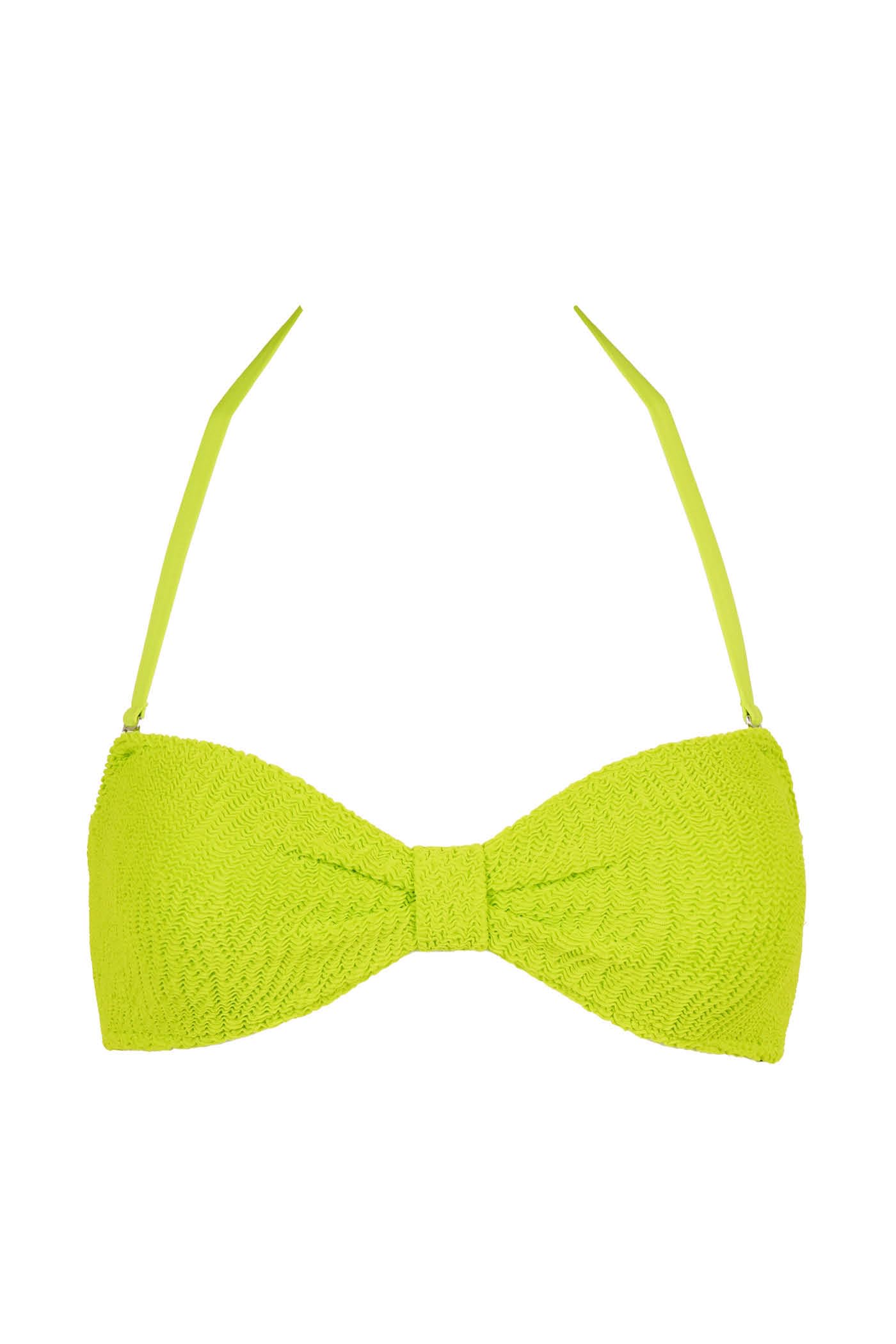 Goldenpoint Crinkle top bikini fascia fluo arricciato nodo