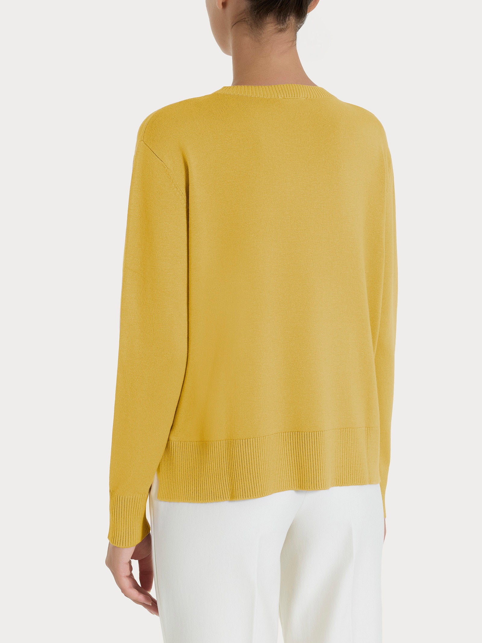 Ragno Four Seasons maglia girocollo donna Oil Yellow misto viscosa