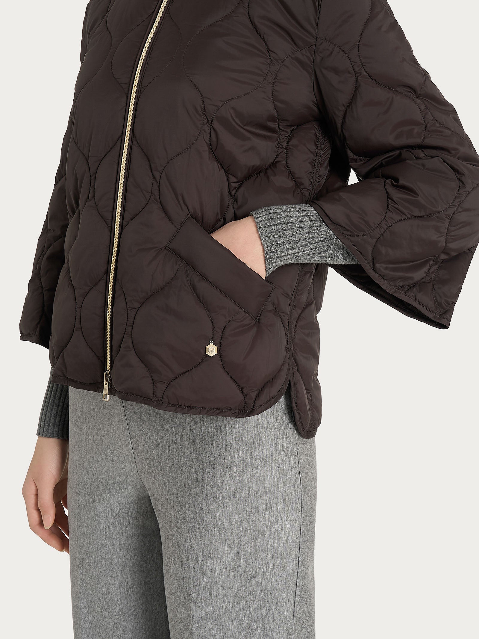 Ragno Onion Quilt piumino donna chocolate torte manica 3/4