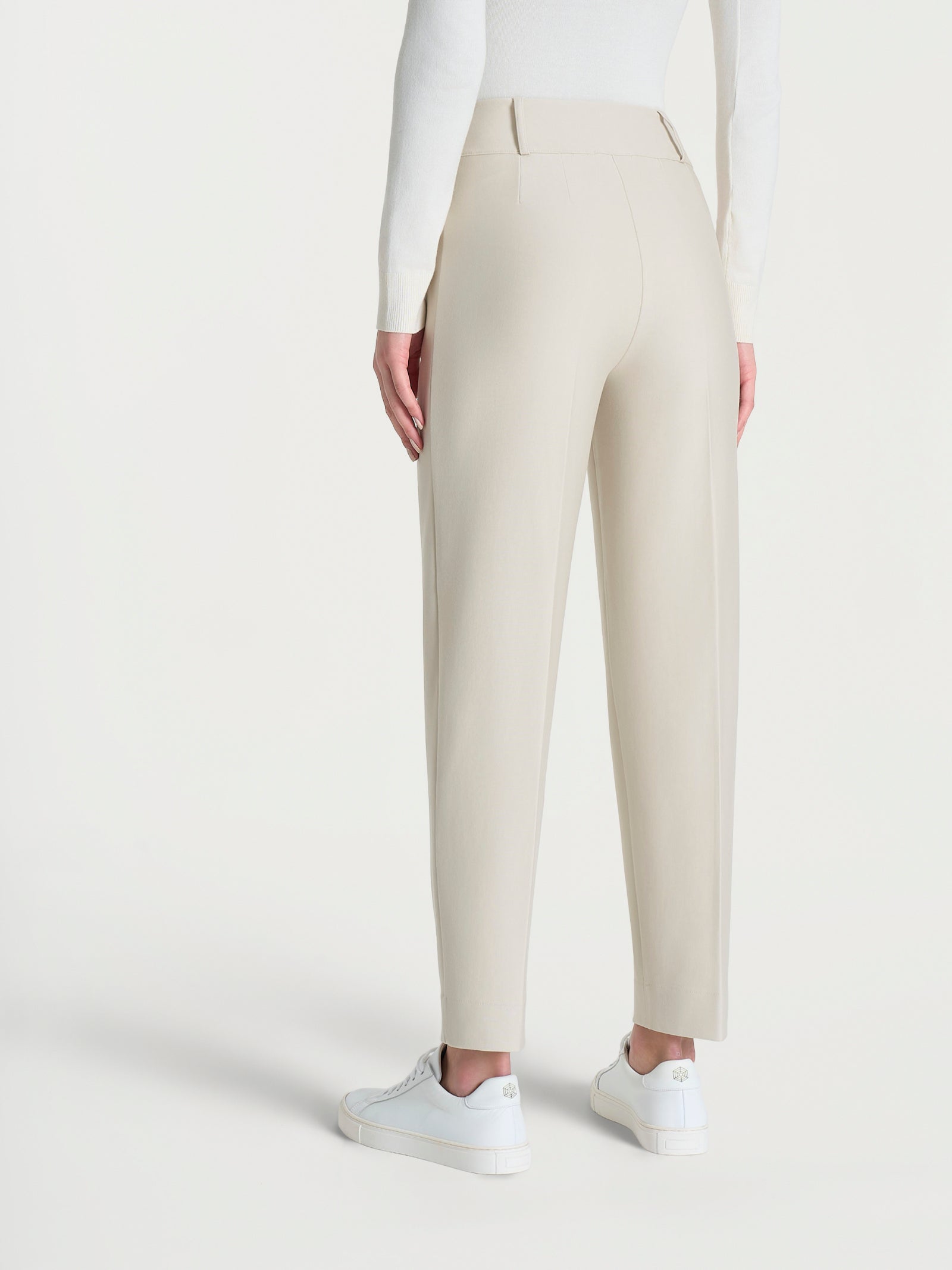 Ragno Compact pantalone carota champignon cropped elasticizzato