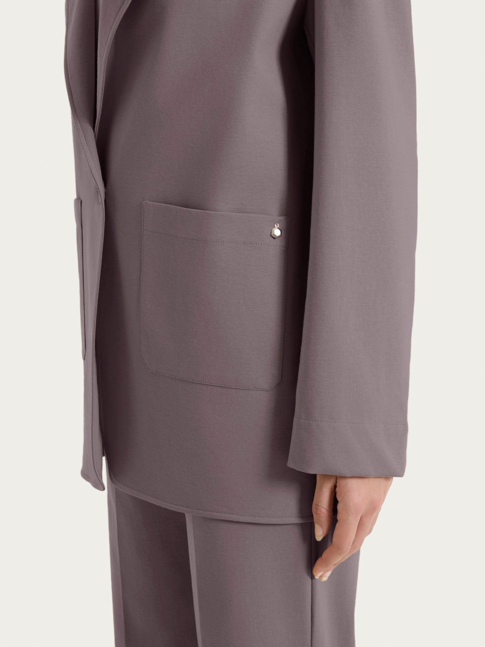 Ragno Compact Light Blazer Destrutturato Plum Truffle cotone misto