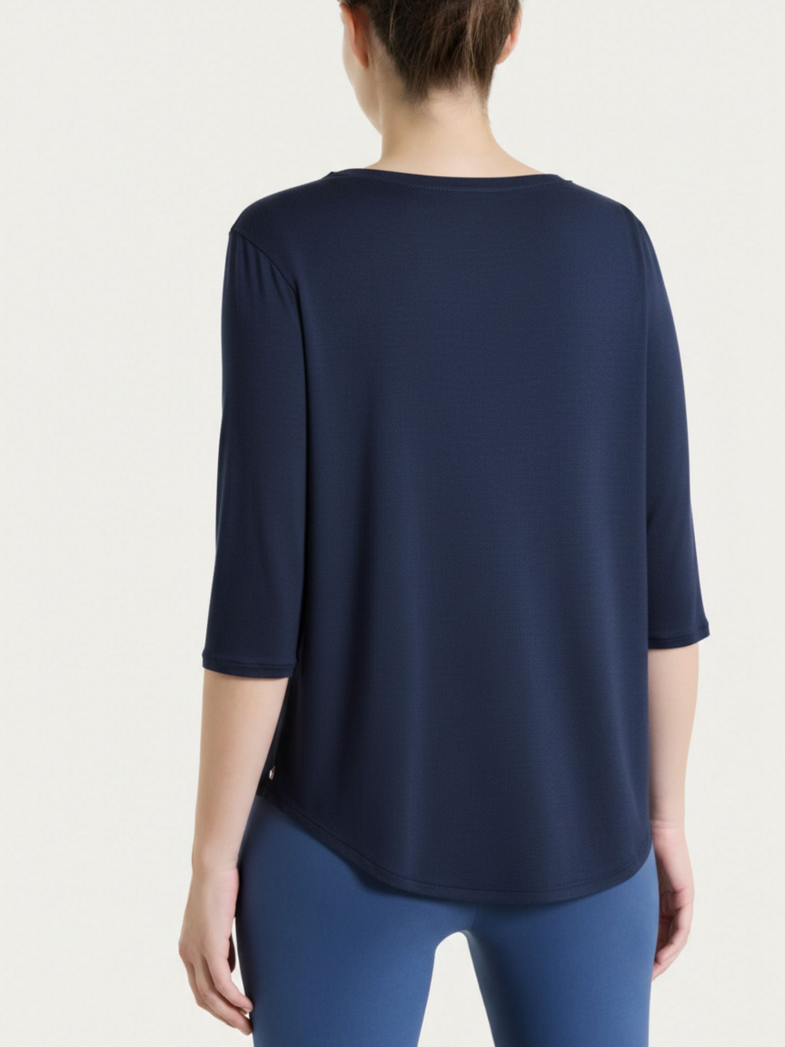 Ragno Viscosa Summer Maglietta Scollo V Bleu manica 3/4