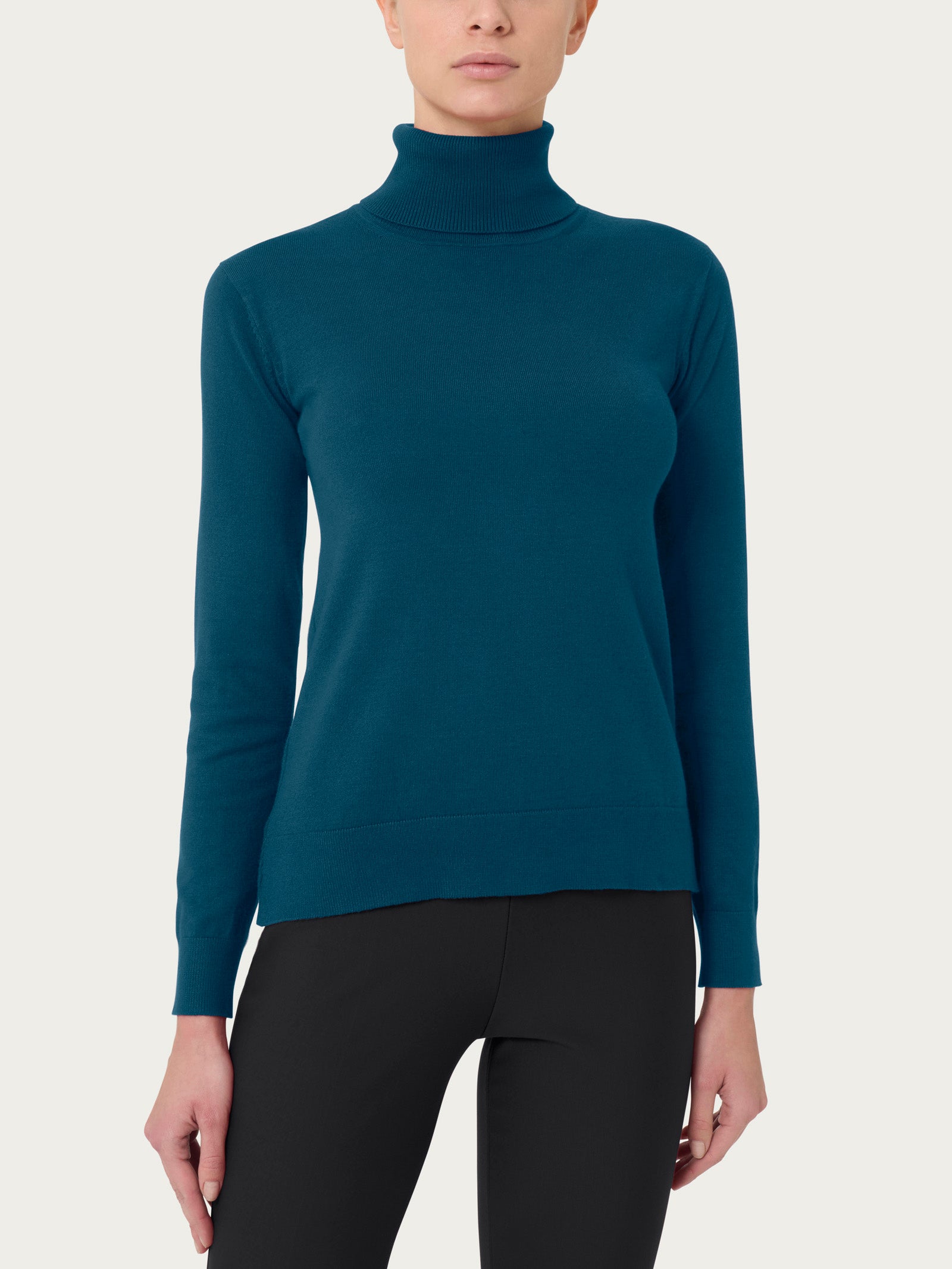 Ragno Four Seasons Dolcevita maglia blu Reflecting Pond termoregolante