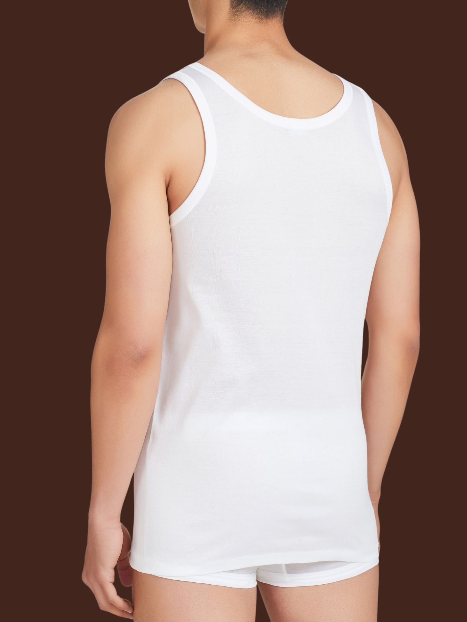 Ragno Filo di Scozia Spalla Larga canottiera uomo Bianco cotone