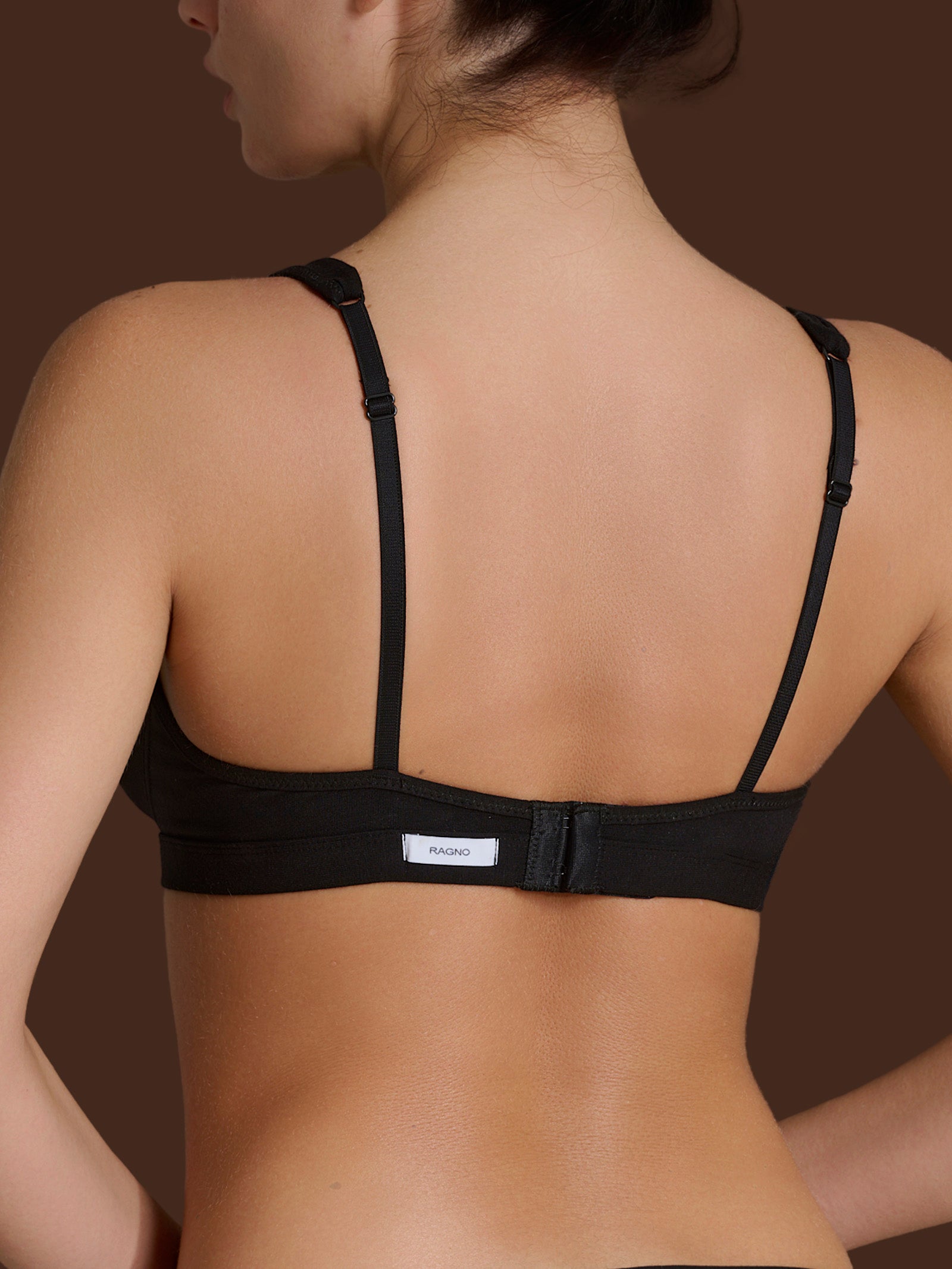 Ragno beYOUtiful YouUp reggiseno a vela cotone nero senza ferretto