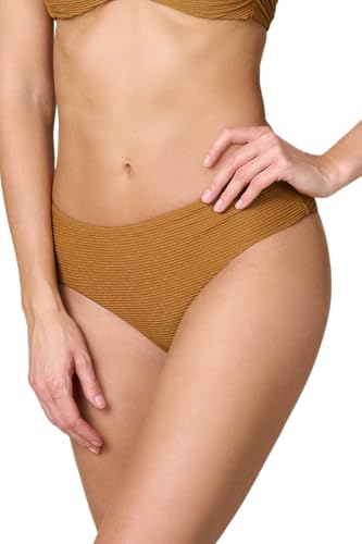 Goldenpoint Lamè slip bikini fianco alto costine lurex tinta unita