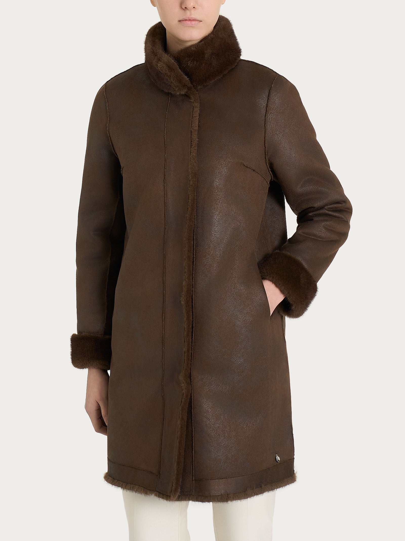 Ragno Vegan Fur Cappotto double-face chocolate torte caldo