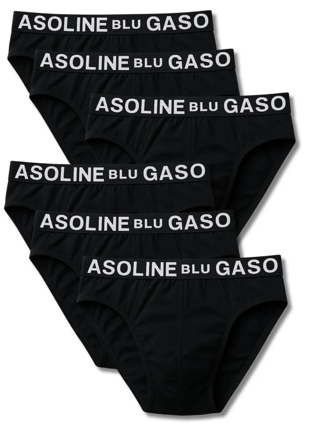 Gasoline Blu slip uomo cotone elasticizzato 6 pezzi taglia L