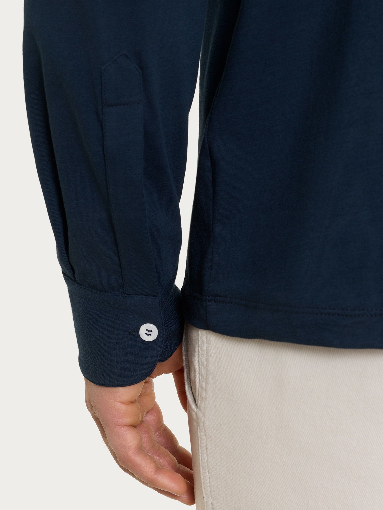 Ragno Ultralight Polo Bleu Uomo manica lunga cotone