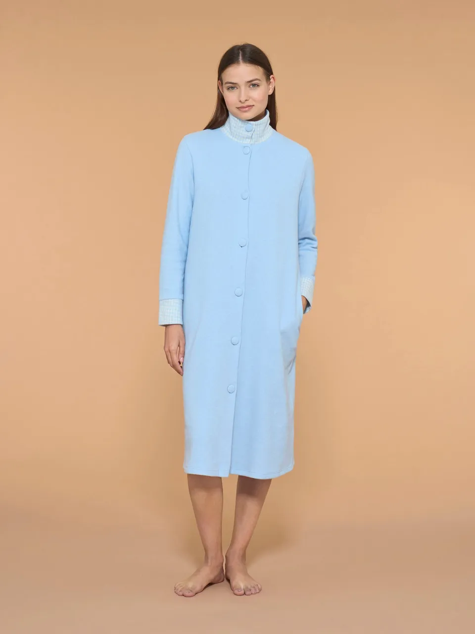 Ragno Cotton Eco Pile Vestaglia lunga Sky Blue cotone