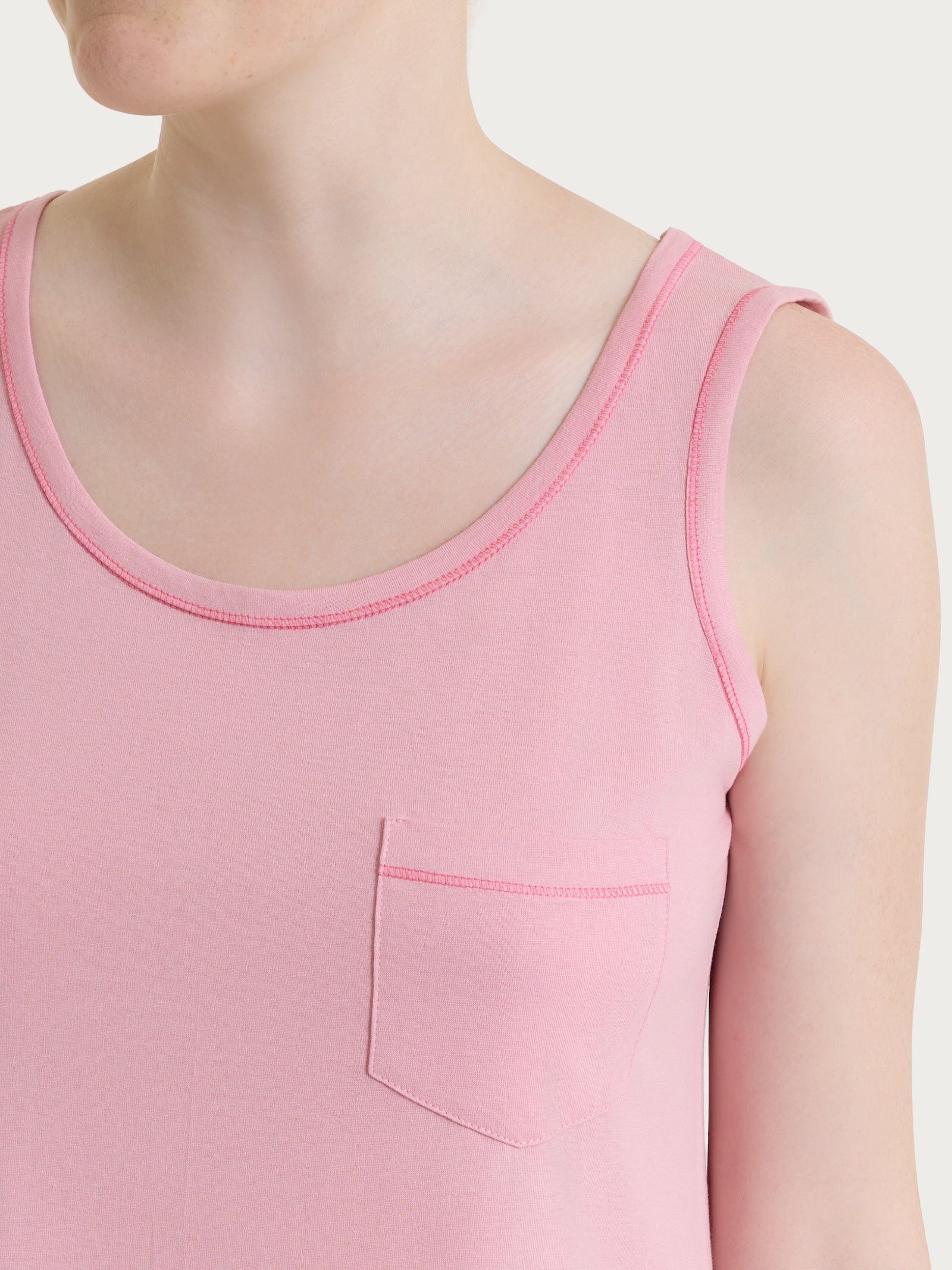 Ragno camicia da notte cotone rosa smanicata