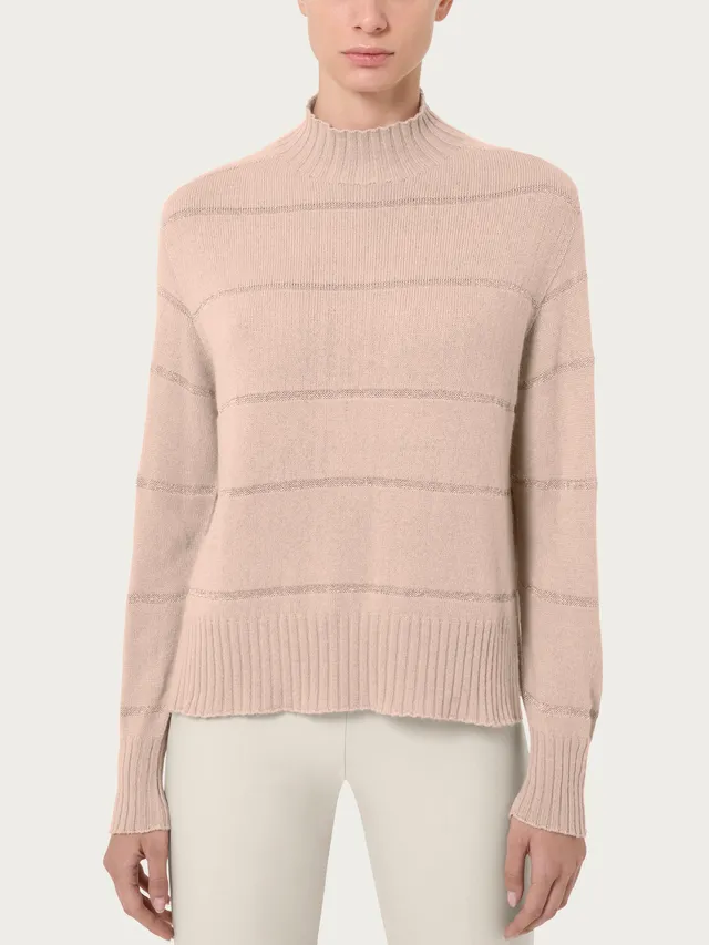 Ragno Merino Soft Lupetto Corto Rigato Moonlight Angora