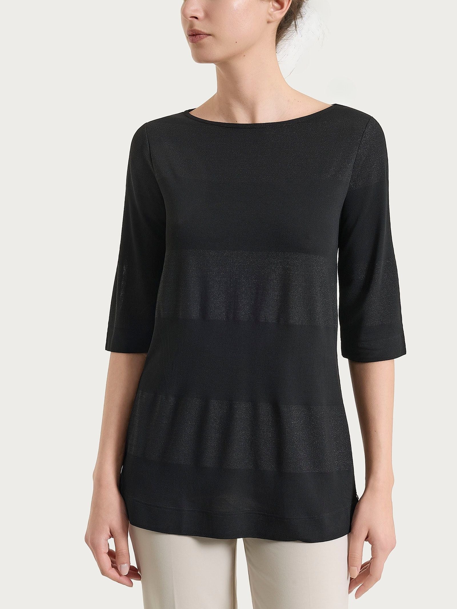 Ragno Summer Light maglietta barchetta lurex Fant.Nero