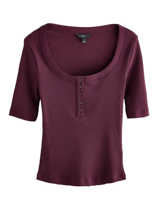 Next Top Henley Donna 46 Nero Coste Ampie Cotone