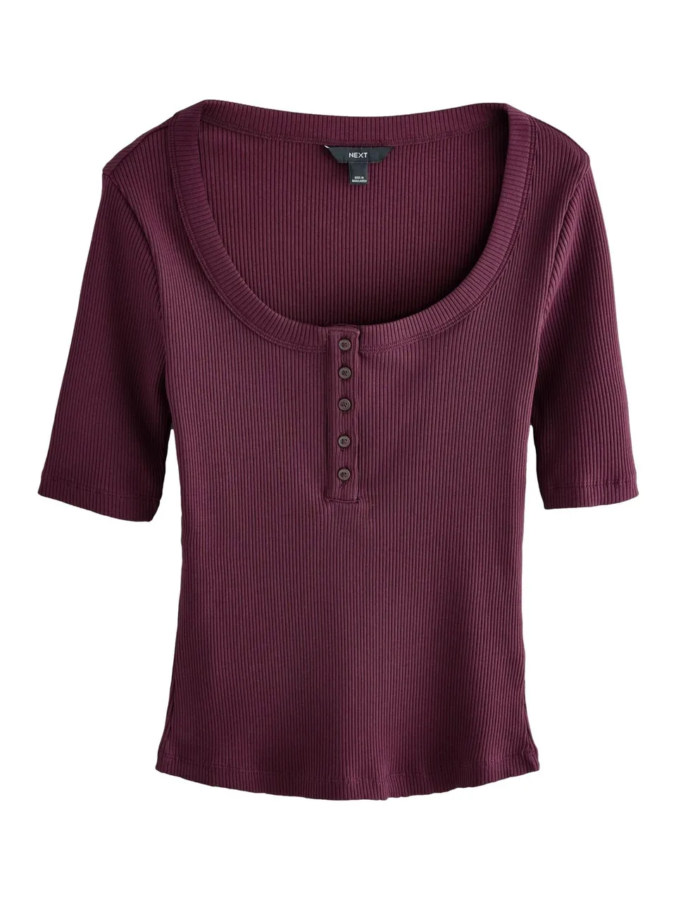Next Top Henley Donna 46 Nero Coste Ampie Cotone