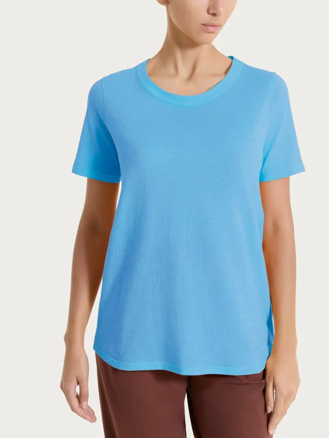 Ragno Slub Jersey Maglietta girocollo t-shirt donna azure