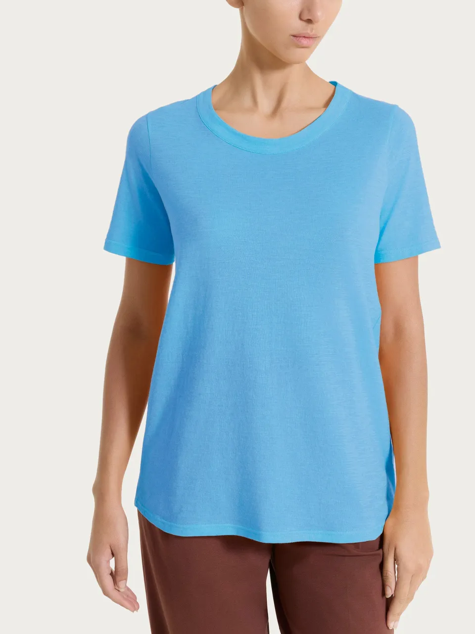 Ragno Slub Jersey Maglietta girocollo t-shirt donna azure
