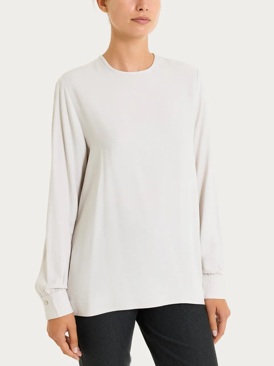 Ragno Winter Ecoseta Blusa viscosa champignon manica lunga