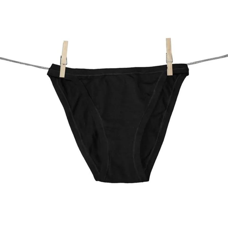 Lady C Emy tanga basso donna Nero cotone modal 3 pz