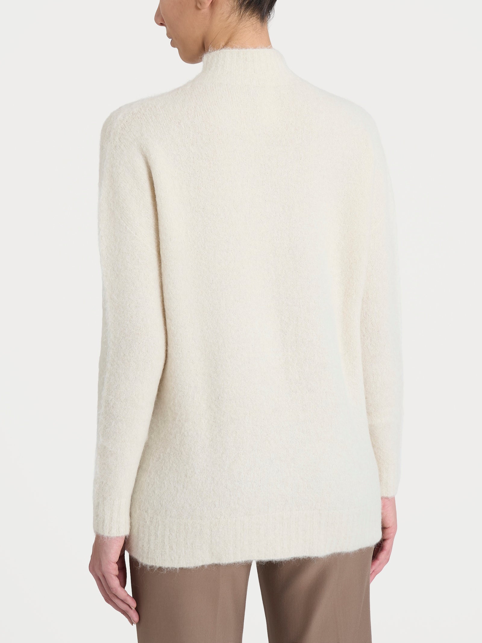 Ragno Lupetto Misto Alpaca Maglia Avorio Boxy