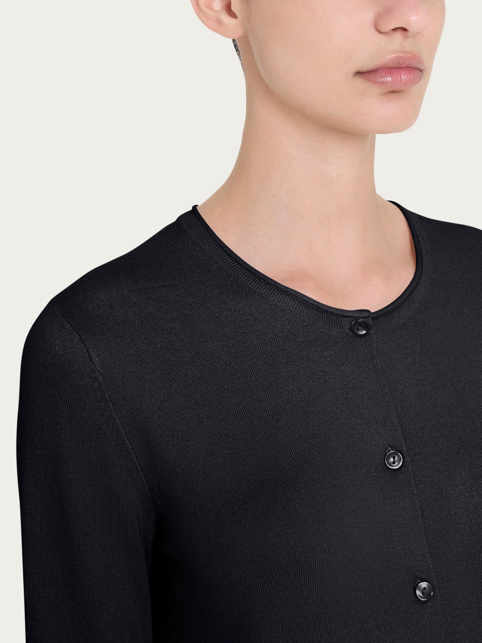 Ragno Summertime Cardigan aperto con bottoni nero