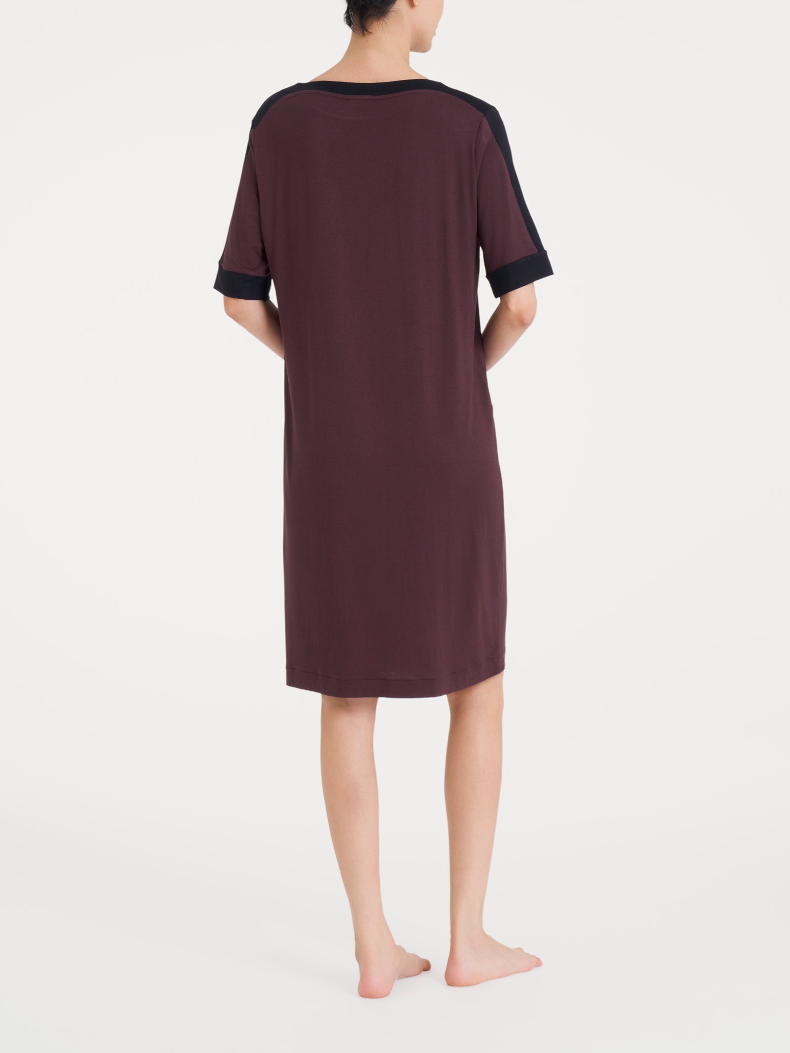 Ragno Viscosa Summer Abito Girocollo Donna Chicory Coffee Fresco