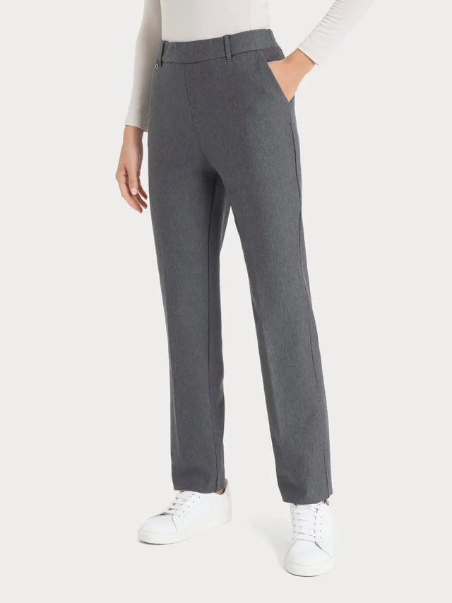 Ragno Compact Pantaloni dritti con tasche Ardesia Melange vita elasticizzata