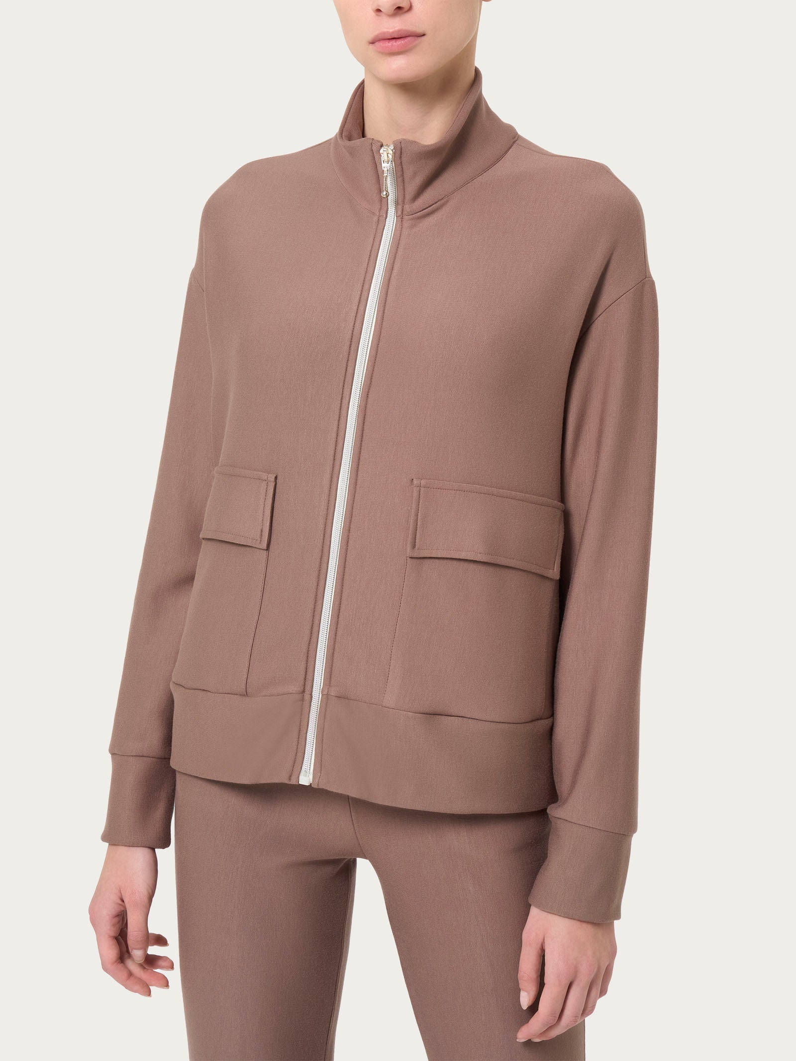 Ragno Eco Techno Fleece giacca zip pine bark
