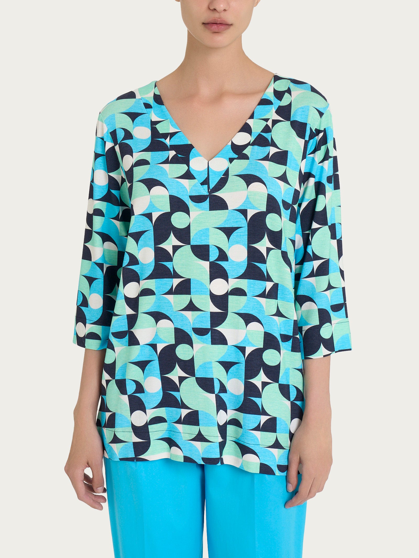 Ragno Viscosa Summer blusa scollo V Fant. Aquarius manica 3/4
