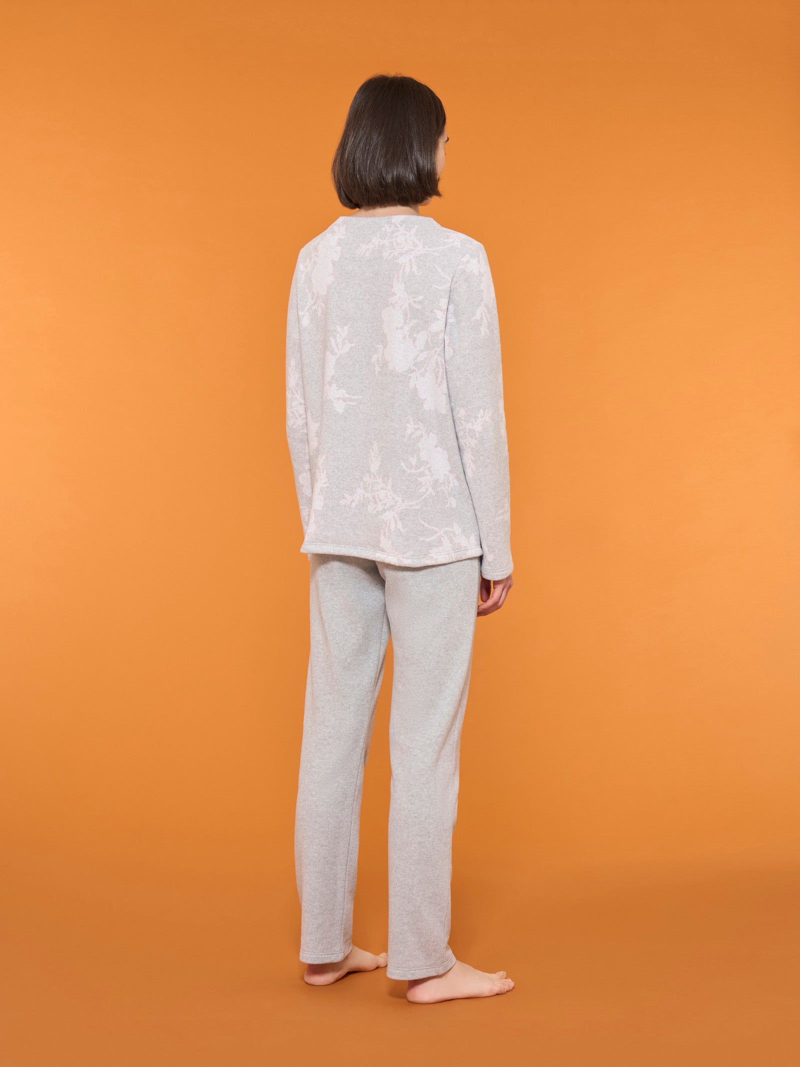 Ragno Cotton Eco Pile pigiama aperto floreale vapore caldo