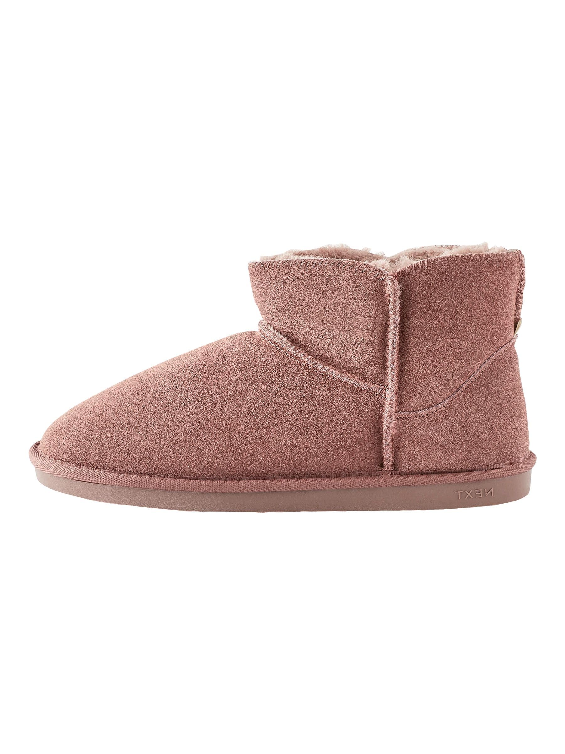 Next Pantofole Stivaletto Camoscio Pelliccia Donna Calde Casa