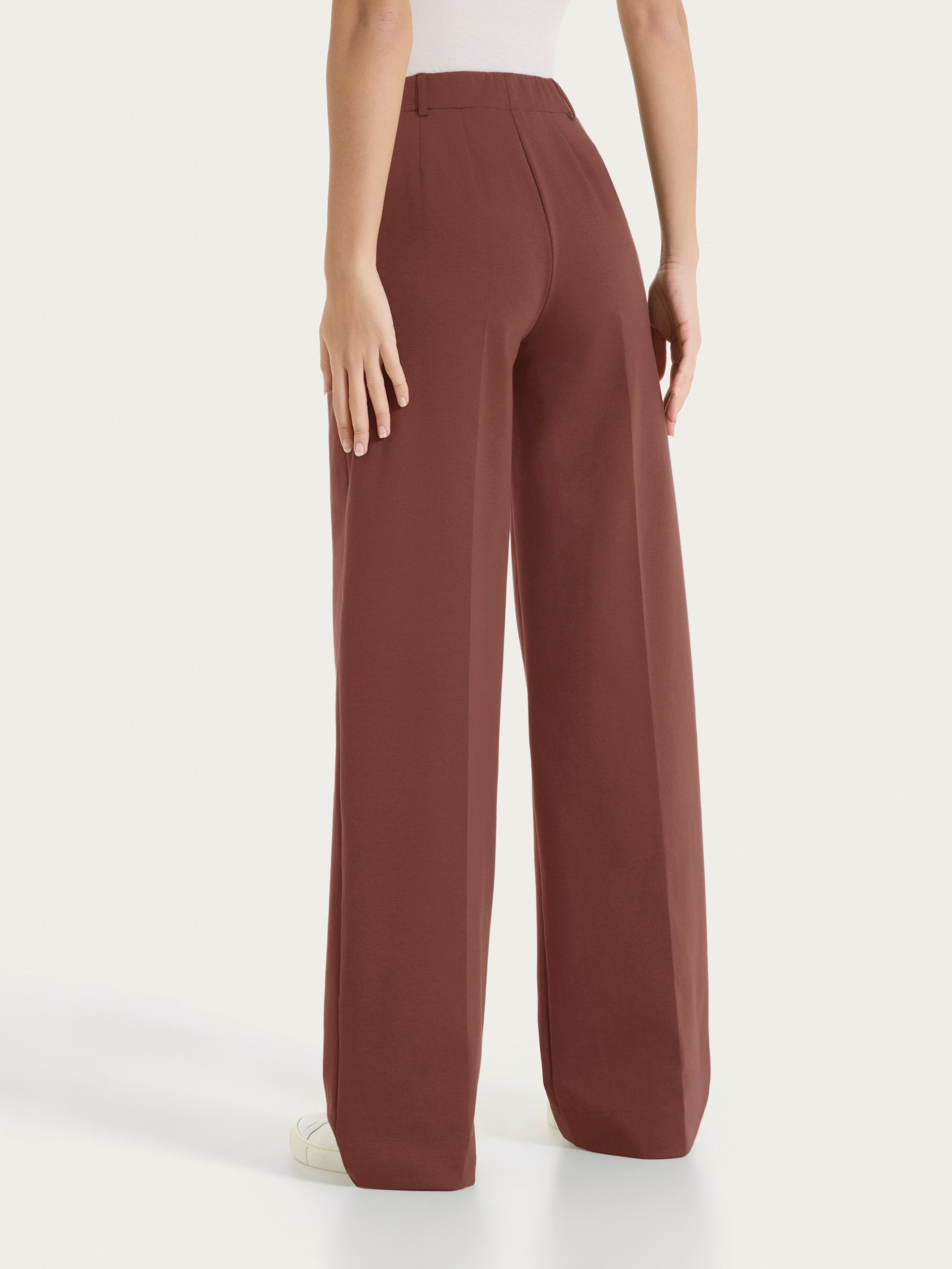 Ragno Compact Light Pantalone Palazzo Cappuccino con tasche