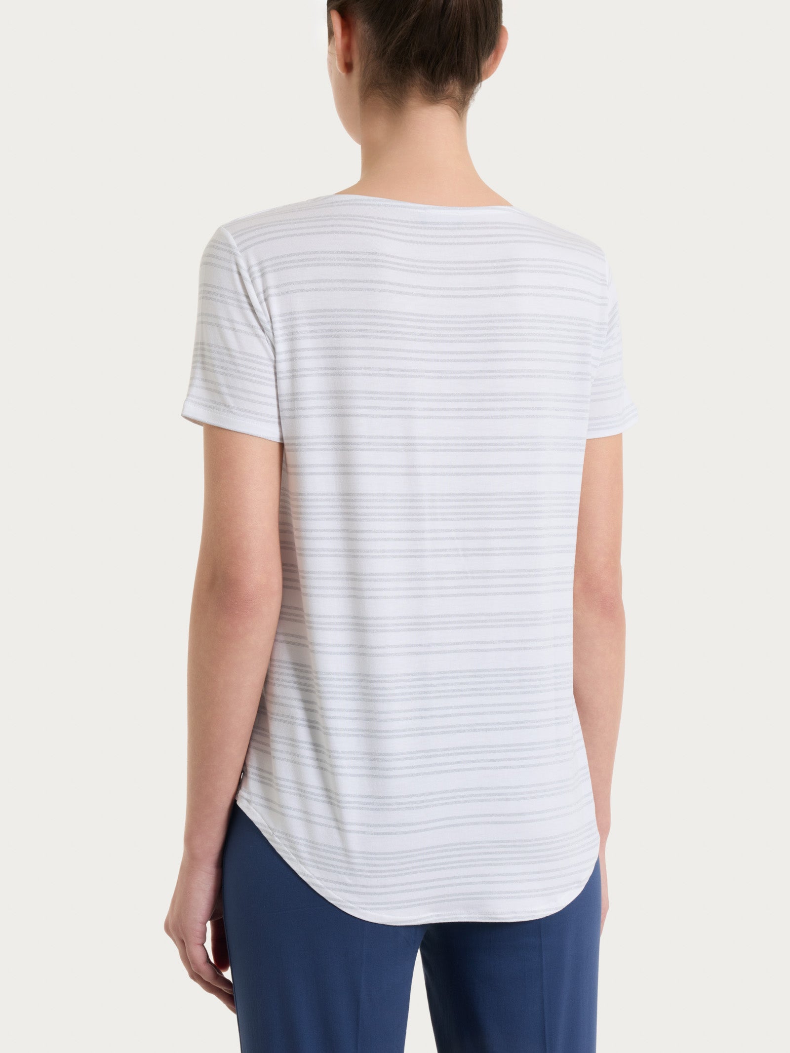 Ragno Perfetta Revolution maglietta righe Fant.White lurex fresca
